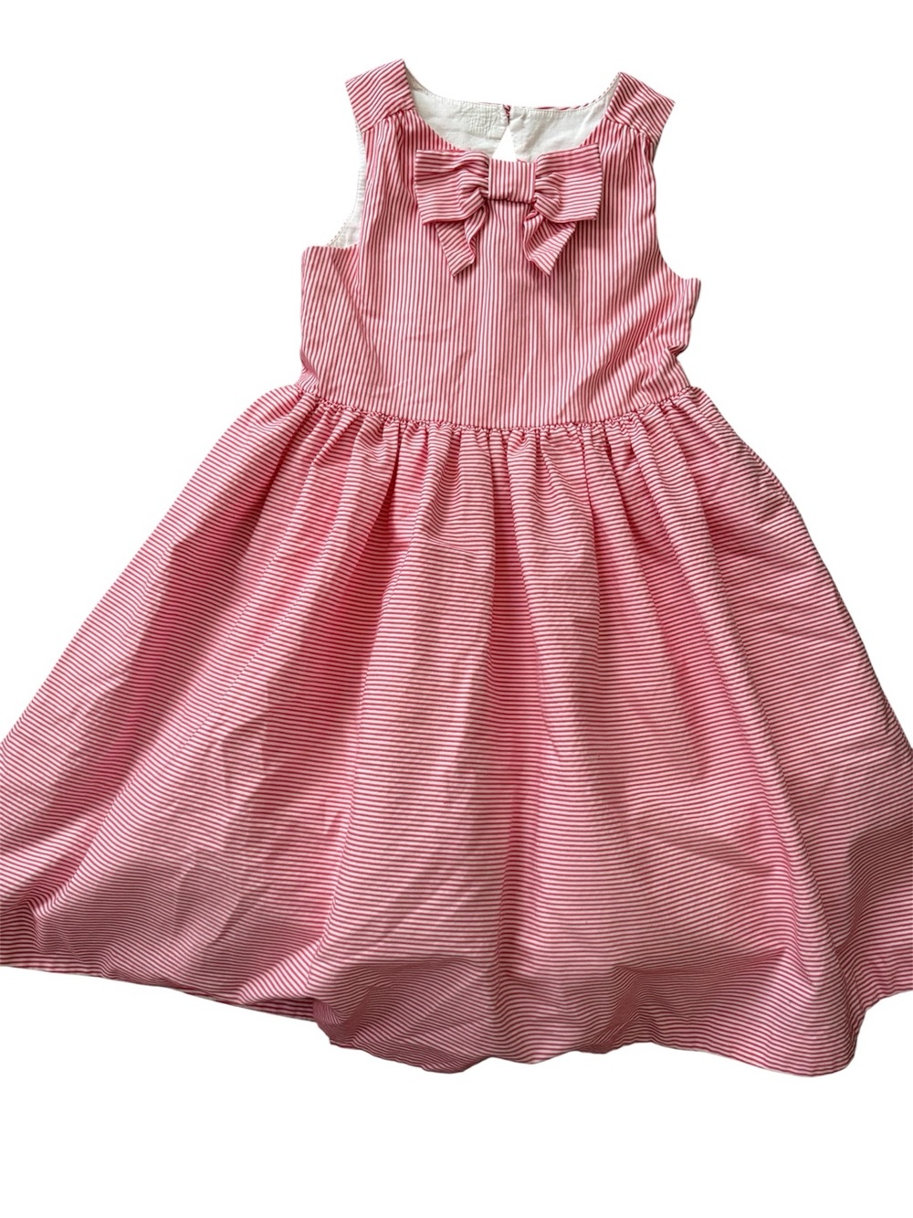 Janie and Jack Pink Striped Bow Bodice Dress